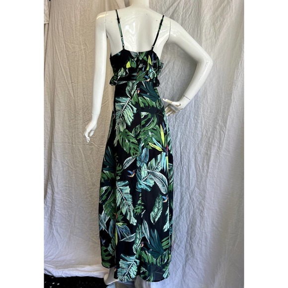 Elli White Green and Black Tropical Hummingbird Print Maxi Dress - Picture 2 of 14